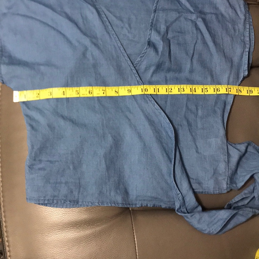 Madewell Lightweight Denim Wrap Top - Picture 7 of 7